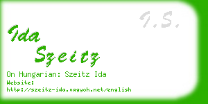 ida szeitz business card